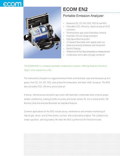 ECOM EN2 Portable Emission Analyzer Manual