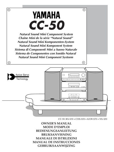 Yamaha CC-50 Natural Sound Mini Component System Owner's Manual