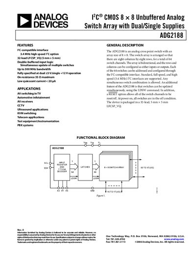 Analog Devices ADG2188 Datasheet - cover page