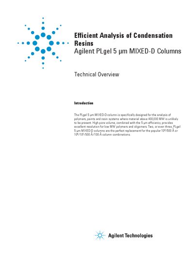 Agilent PLgel 5 um MIXED-D Columns Technical Overview