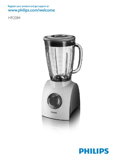 Philips HR2084 Blender User Manual - cover page