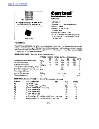 Central CMR3U-01 CMR3U-02 CMR3U-04 CMR3U-06 CMR3U-10 handbook - cover page