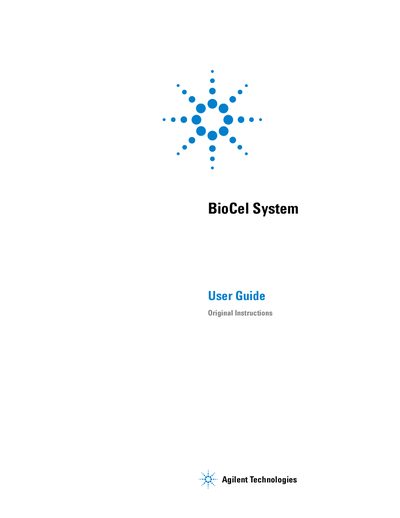 Agilent BioCel System User Guide - cover page