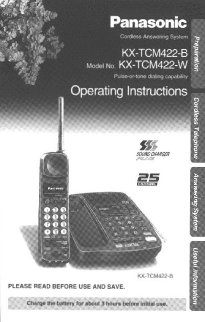 Panasonic KX-TCM422-B/KX-TCM422-W Manual - cover page