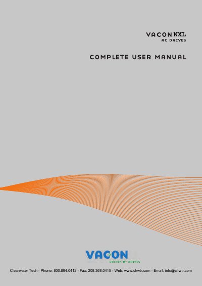 Vacon NXL Frequency Converter User Manual - cover page
