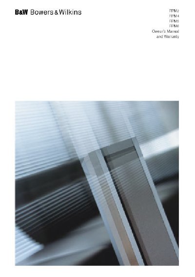 Bowers & Wilkins FPM2/4/5/6 Speaker User Manual - cover page