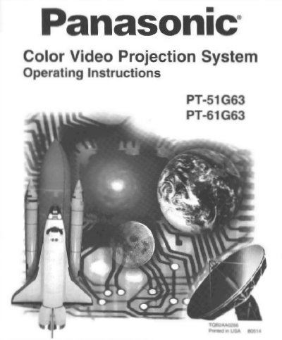 Panasonic PT-5163/PT-61G63 Manual - cover page