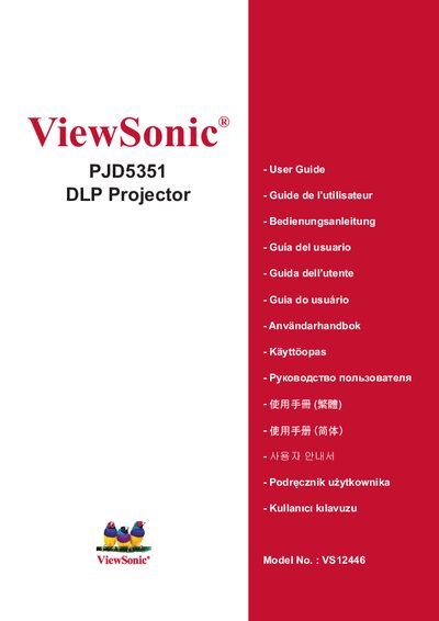 ViewSonic PJD5351 DLP Projector User Guide - cover page