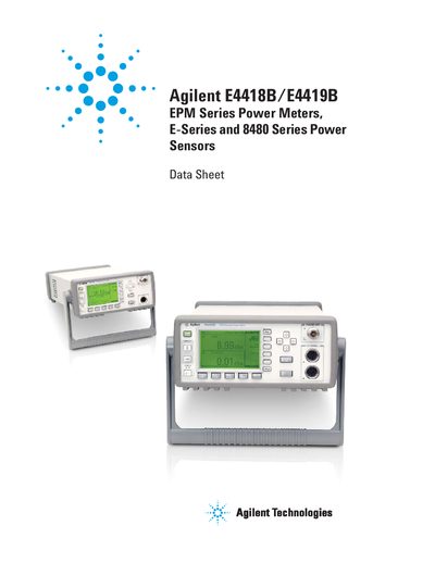 Agilent E4418B/E4419B Power Meter Datasheet - cover page