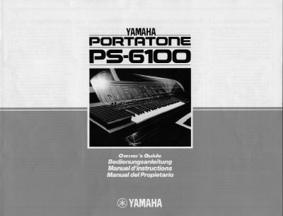 Yamaha PS-6100 PortaTone Owner's Guide - cover page