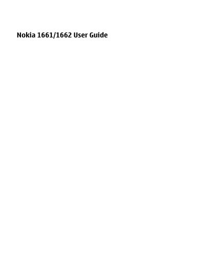 Nokia 1661/1662 User Manual - cover page