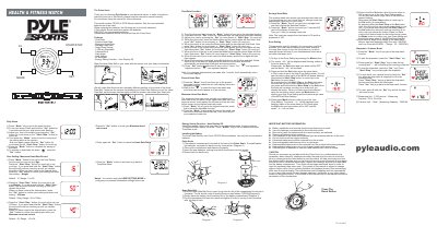 Pyle Sports 73-242-0001 Health &amp; Fitness Watch Instruction Manual