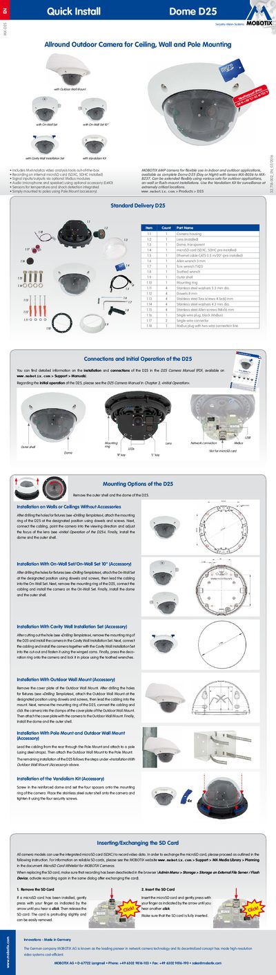 MOBOTIX D25MX-D25 Quick Install Guide