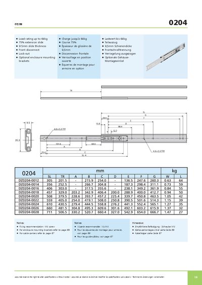 Accuride 0204 Slide Product Leaflet - cover page