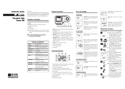 Hanna Instruments HI 96717 Phosphate High Range ISM Instruction Manual - cover page