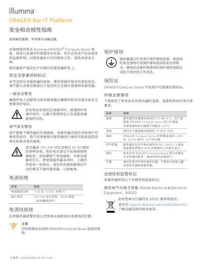 Illumina DRAGEN Compute Server Safety and Compliance Guide - cover page