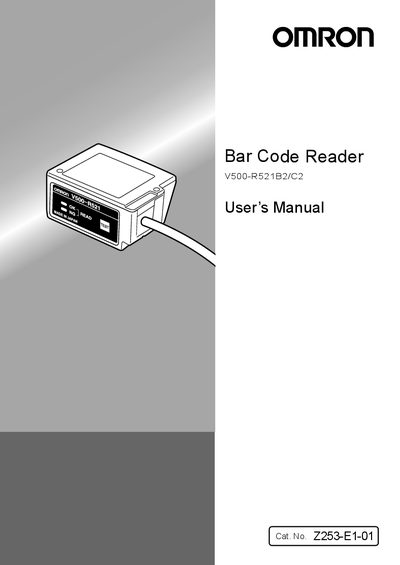 Omron V500-R521B2/C2 Bar Code Reader User Manual - cover page