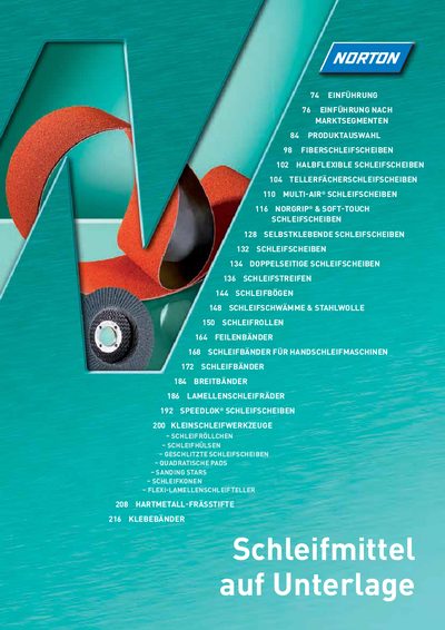 Norton Abrasives on Backing Product Catalog - cover page
