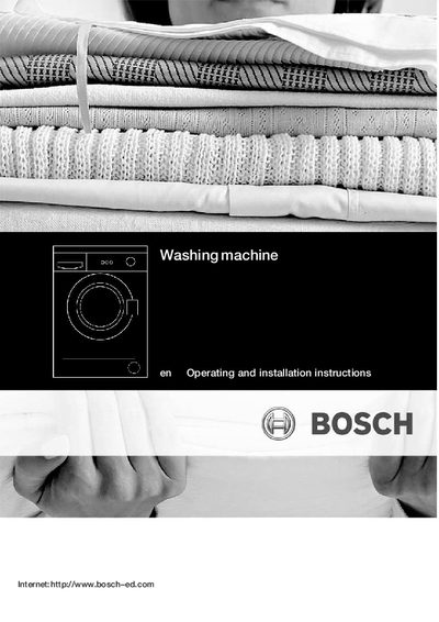 Bosch Washing Machine Installation Guide - cover page