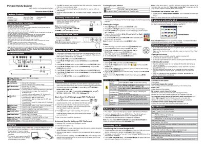 Portable Handy Scanner Instruction Guide - cover page