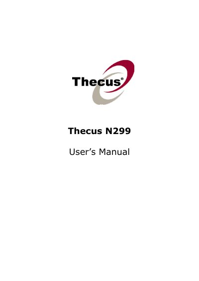 Thecus N299 User Manual - cover page