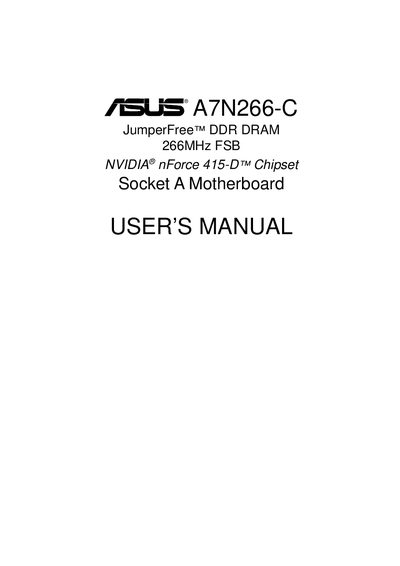 ASUS A7N266-C Motherboard User Manual