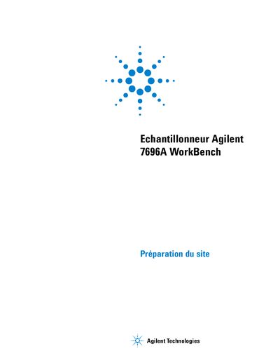 Agilent 7696A Workbench Site Preparation Guide - cover page