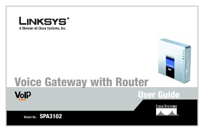 Linksys SPA3102 Voice Gateway with Router User Guide - cover page