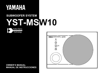Yamaha YST-MSW10 Subwoofer System Owner's Manual - cover page