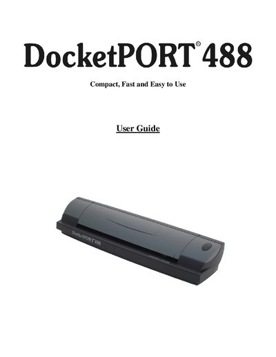 Document Capture Technologies DocketPORT 488 User Manual - cover page