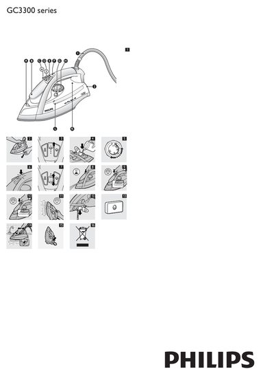 Philips GC3300 Series Steam Iron User Manual - cover page