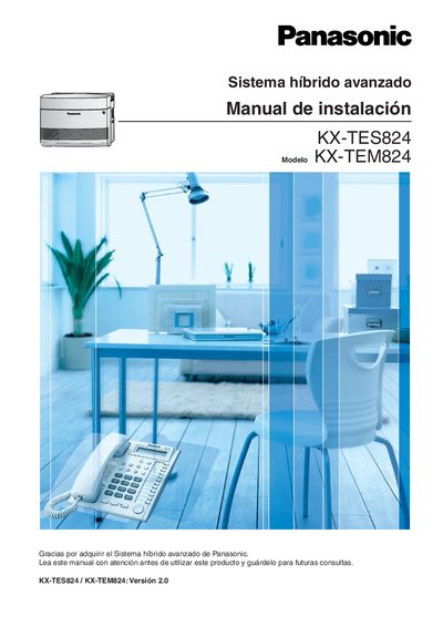 Panasonic KX-TES824/KX-TEM824 Installation Manual - cover page