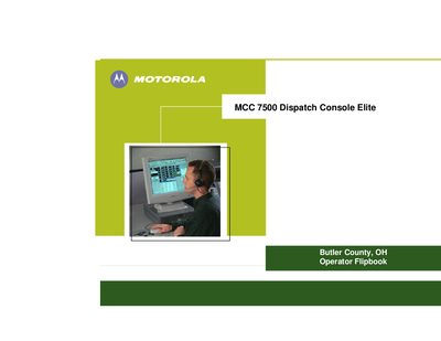 Motorola MCC 7500 Dispatch Console Elite Administrator Flipbook - cover page