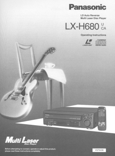 Panasonic LX-H680 Multi Laser Disc Player Operating Instructions - cover page