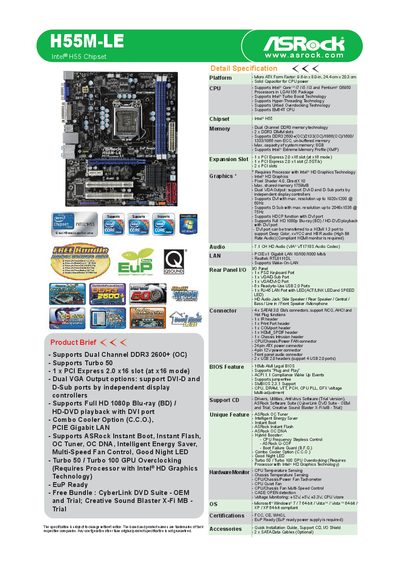 ASRock H55M-LE User Manual - cover page