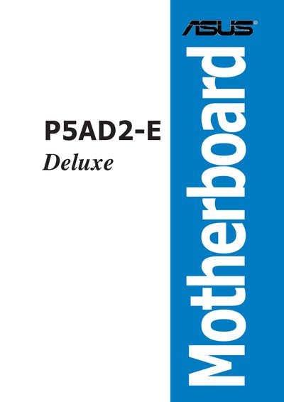 ASUS P5AD2-E Deluxe Motherboard User Manual - cover page