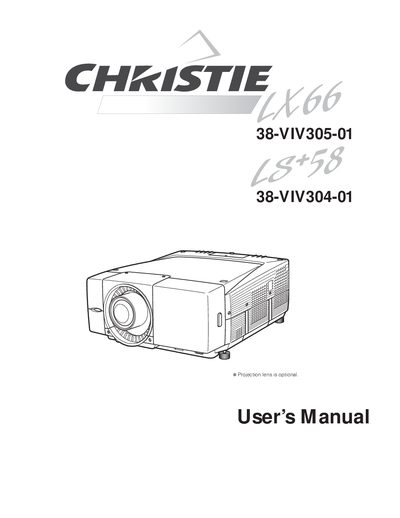 CHRISTIE LX66 38-VIV305-01 LS+58 38-VIV304-01user manual - cover page