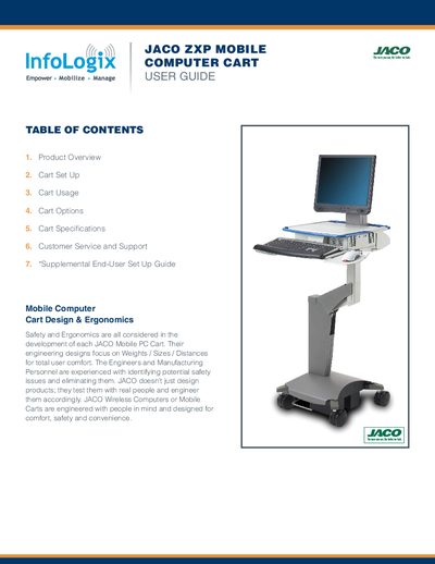 JACO ZXP Mobile Computer Cart User Guide - cover page