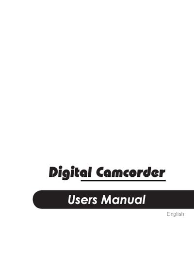 Camcorder User Manual - cover page