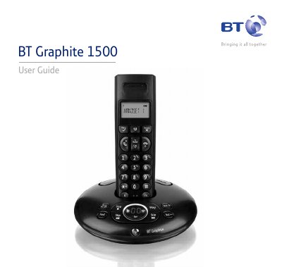 BT Graphite 1500 Digital Cordless Telephone User Guide - cover page