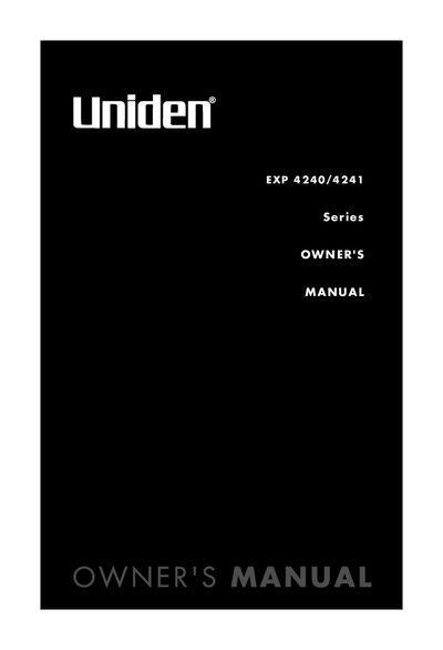 Uniden EXP4240/4241 Series Cordless Phone Owner's Manual - cover page