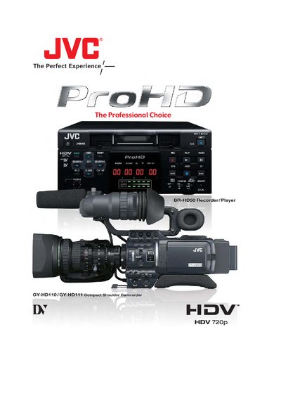 JVC GY‑HD110 / GY‑HD111 User Manual - cover page