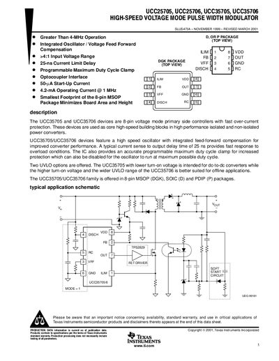 Texas Instruments UCC25705 Datasheet - cover page