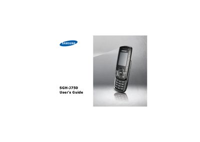 Samsung SGH-J750 Mobile Phone User Guide - cover page