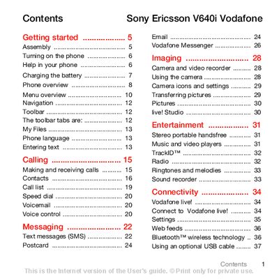 sony ericsson W640i Walkman phone User guide - cover page