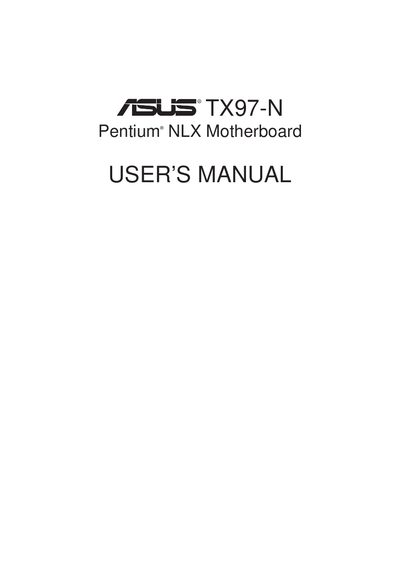 ASUS TX97-N Motherboard User Manual - cover page
