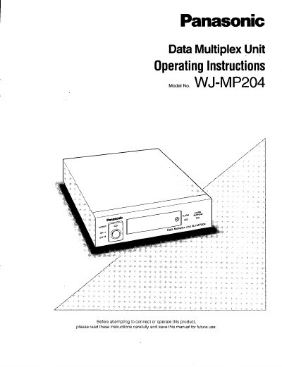 Panasonic WJ-MP204 Data Multiplex Unit Operating Instructions - cover page