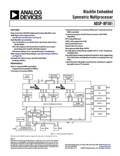 Analog Devices ADSP-BF561 Product Handbook - cover page