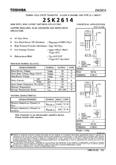TOSHIBA 25K2614 Manual - cover page