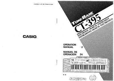 Casio CT-395 Electronic Musical Instrument User Manual - cover page